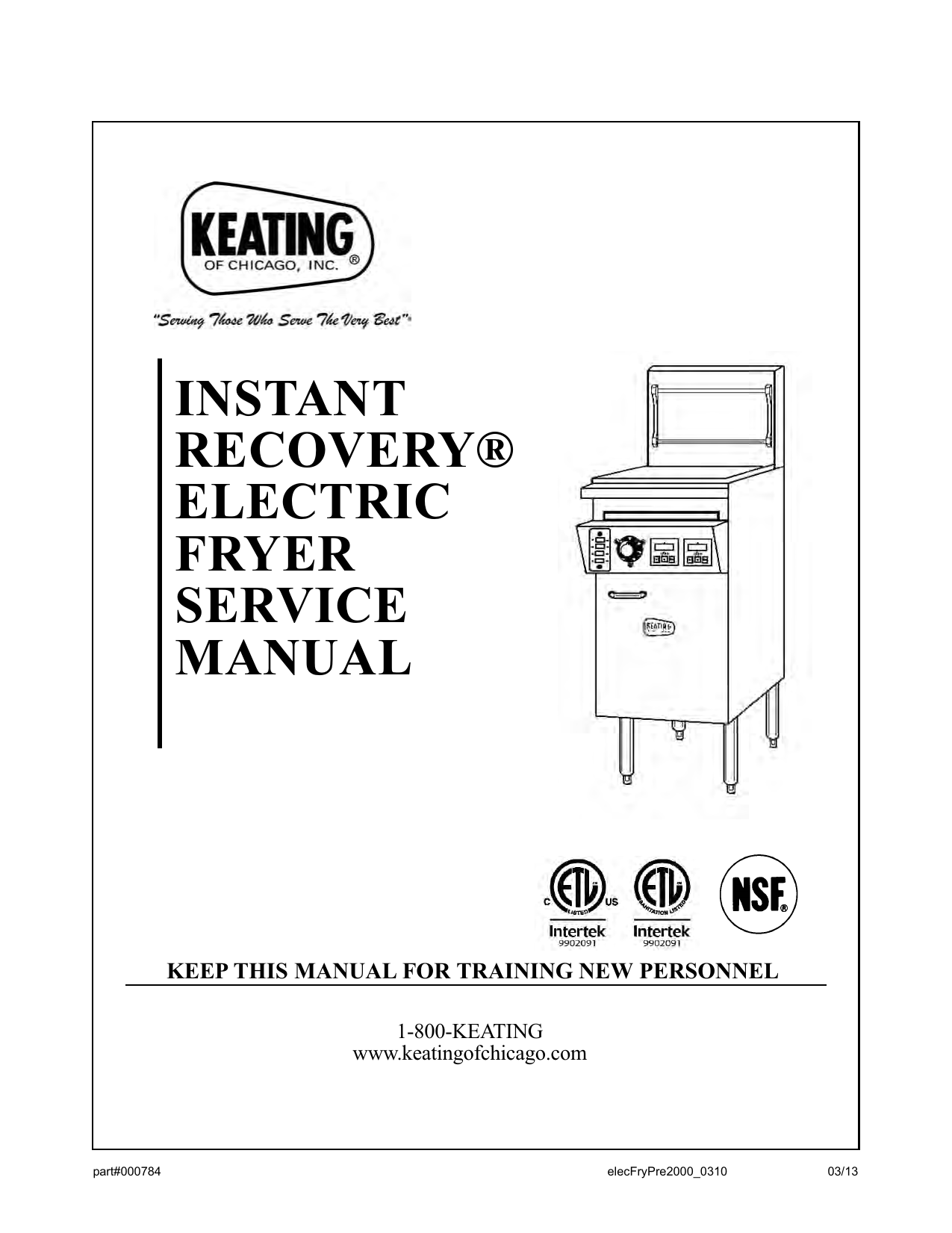 instant recovery® electric fryer service manual keep Manualzz
