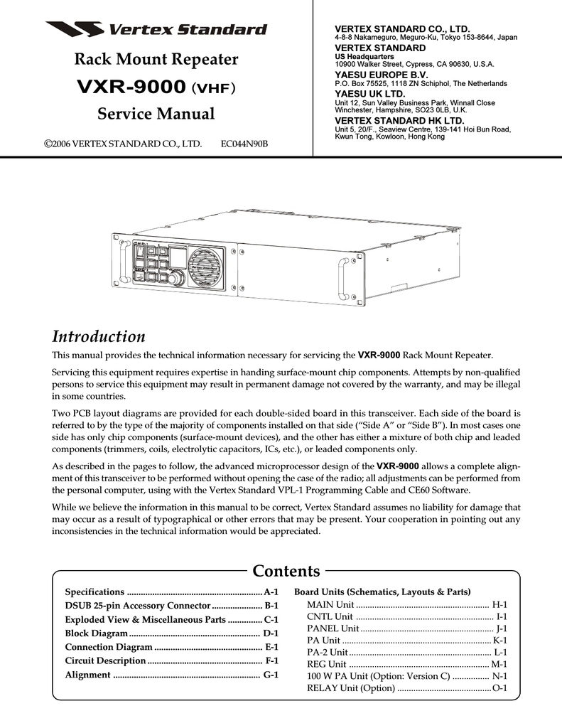 Vxr 9000 Vhf Repeater Service Manual Manualzz
