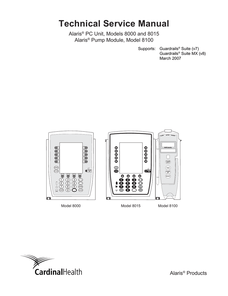 CARDINAL Alaris 8100 Infusion Pump Service Manual | Manualzz