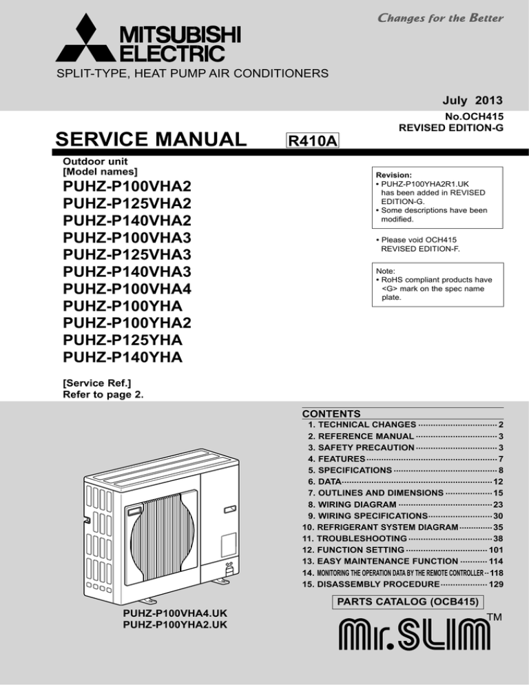 SERVICE MANUAL - Aire Acondicionado Mitsubishi Electric | Manualzz