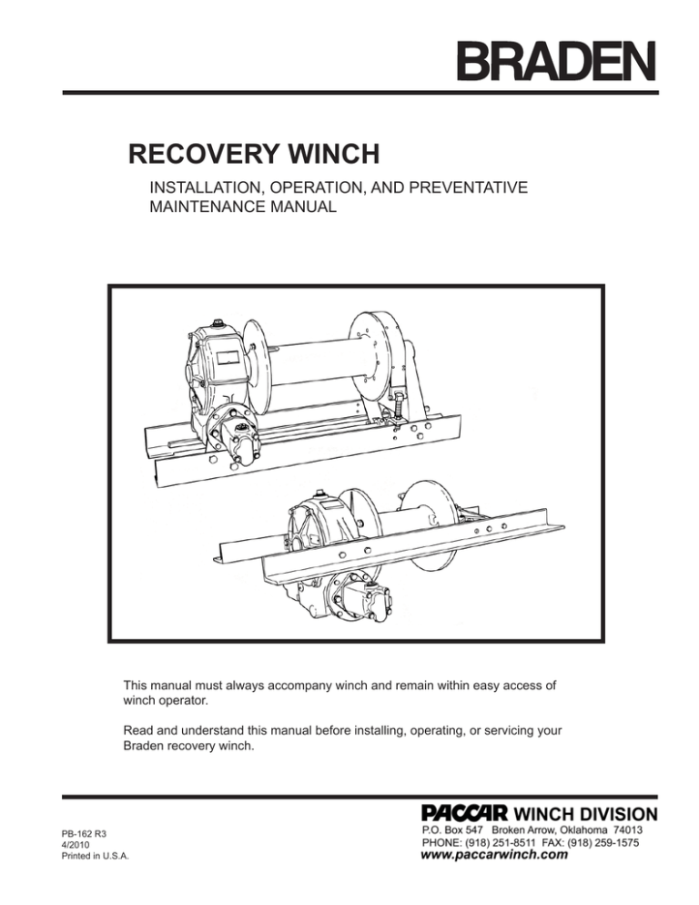 Braden Winch Parts Diagram