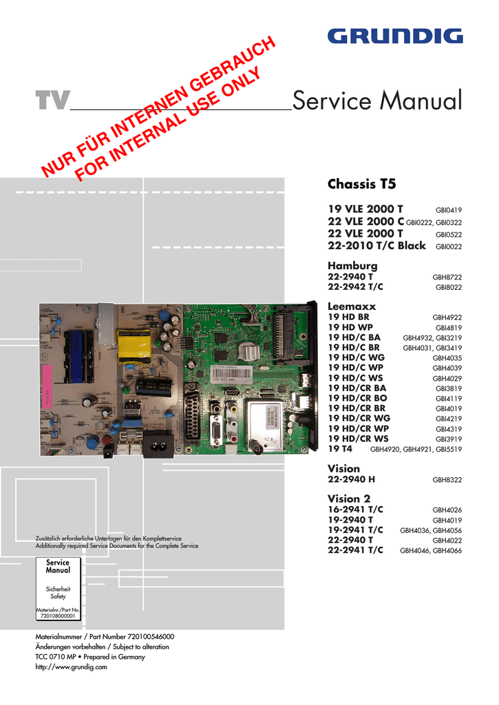 CL-T 6 Service Manual-Anleitung für Grundig T 1 T 2 
