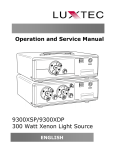 Luxtec 9300XSP/9300XDP Xenon Light Source Operation and Service Manual