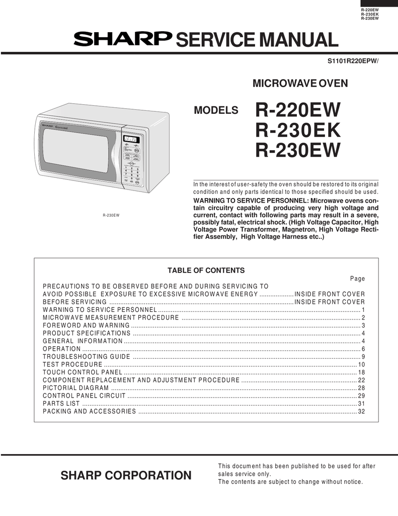 R-220EW R-230EK R-230EW SERVICE MANUAL | Manualzz