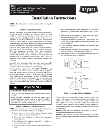 Installation Instructions - Bryant 226A Heat Pump | Manualzz