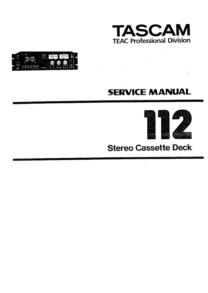 Tascam 112 Mk 1 Service Manual Manualzz