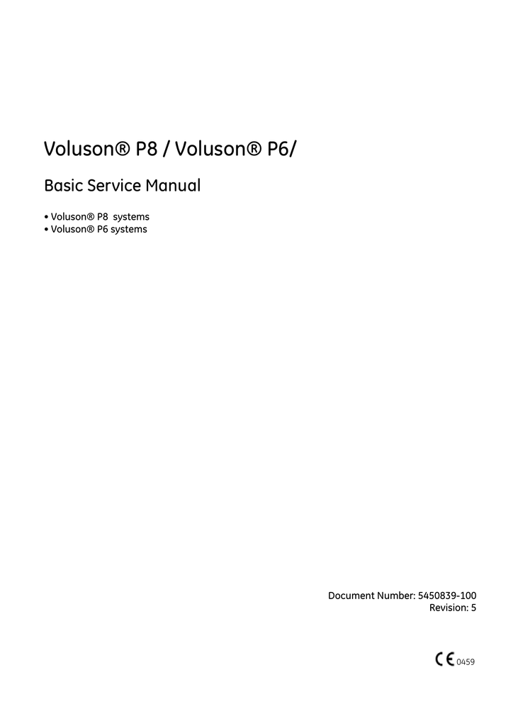 Voluson P8 Voluson P6 Manualzz