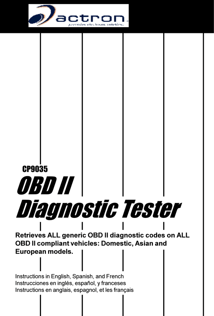 OBD II Diagnostic Tester | Manualzz