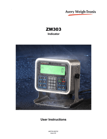 ZM303 User`s Manual - Avery Weigh | Manualzz
