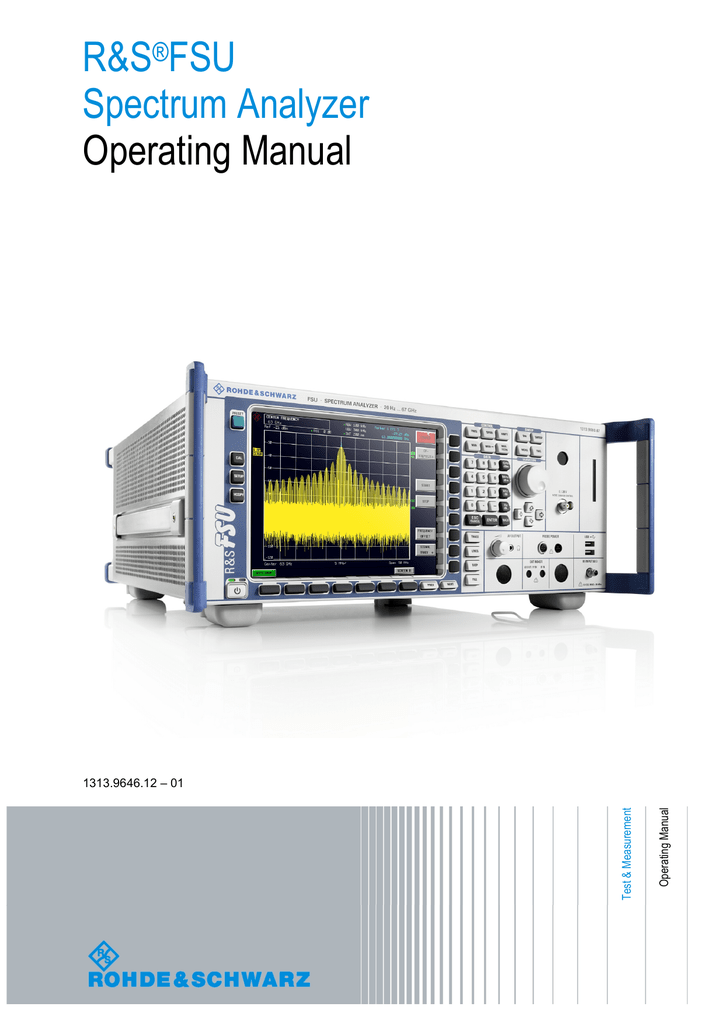 R&S FSU Spectrum Analyzer Manualzz