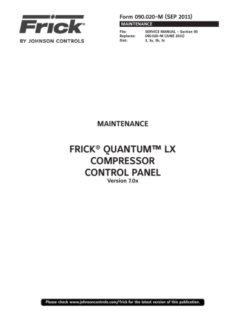 frick® quantum™ lx compressor control panel | Manualzz