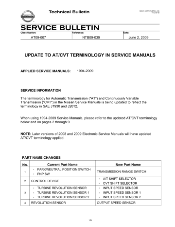 Nissan Recall Campaign Bulletin Manualzz