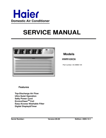 Haier HWR XC Air Conditioner Owner S Manual Manualzz