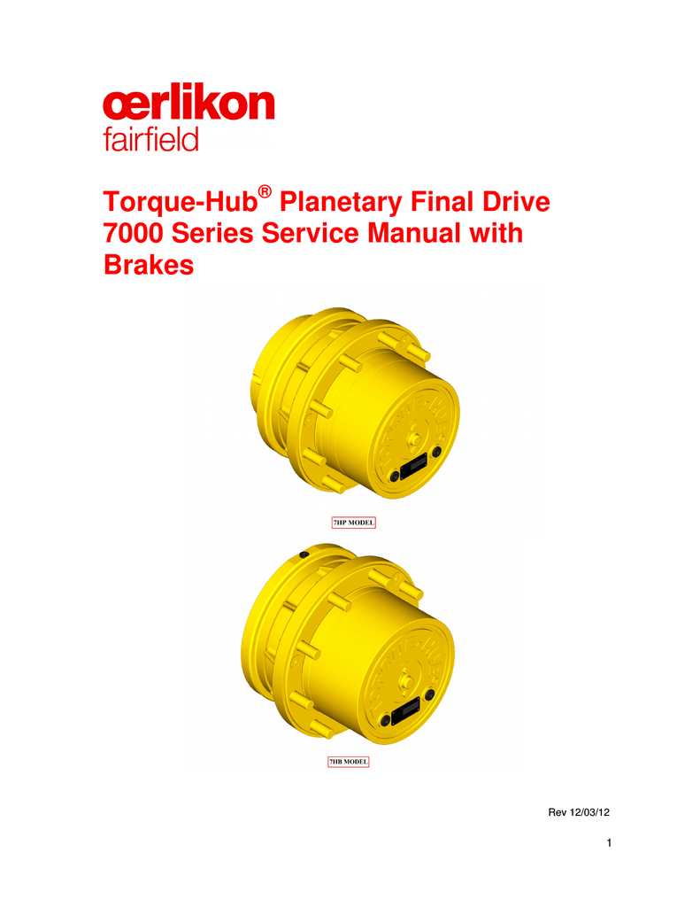 TorqueHub Final Drive 7000 Series Service Manual with Manualzz