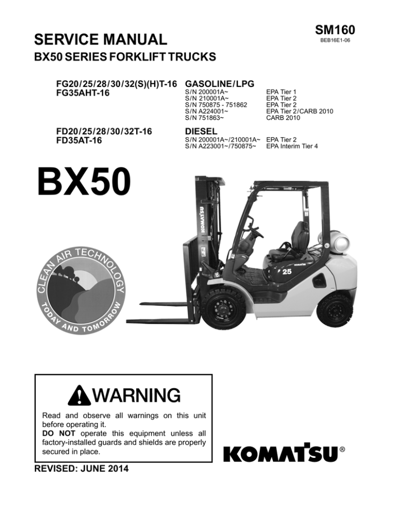 SERVICE MANUAL Komatsu Forklift USA, Inc. v3.1 Manualzz