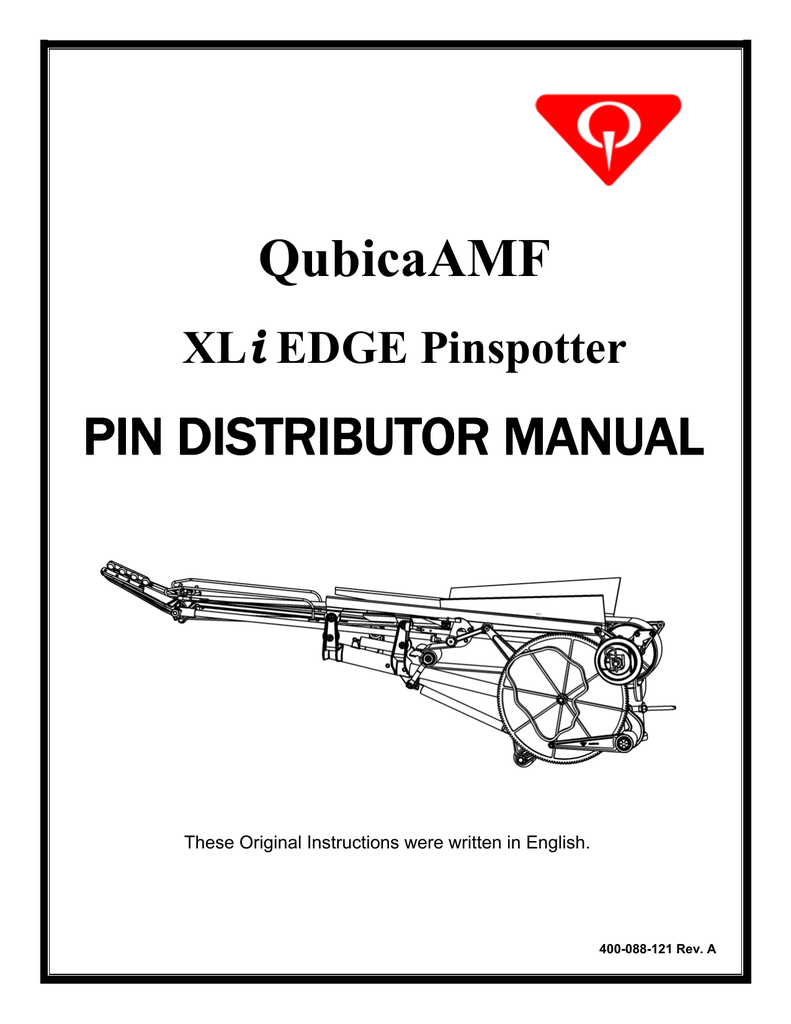 QubicaAMF PIN DISTRIBUTOR MANUAL | Manualzz