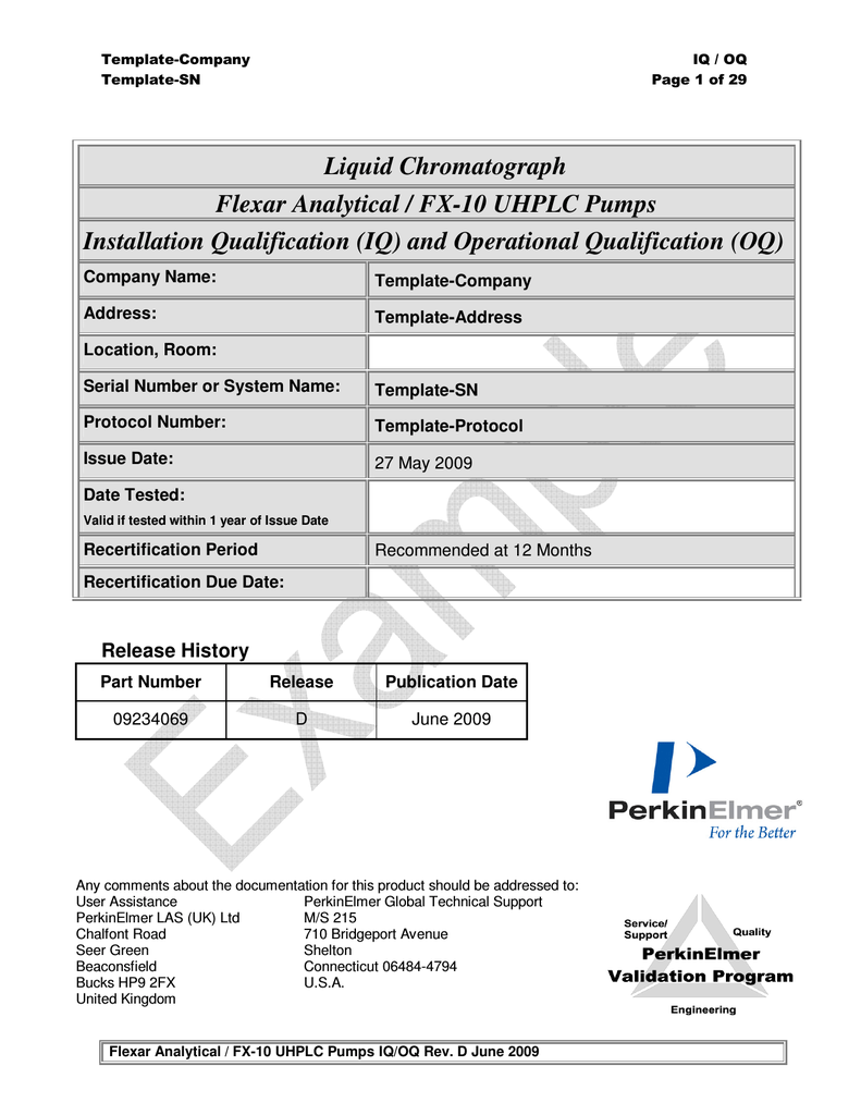 Liquid Chromatograph Flexar Analytical / FX-23  Manualzz Throughout Iq Certificate Template