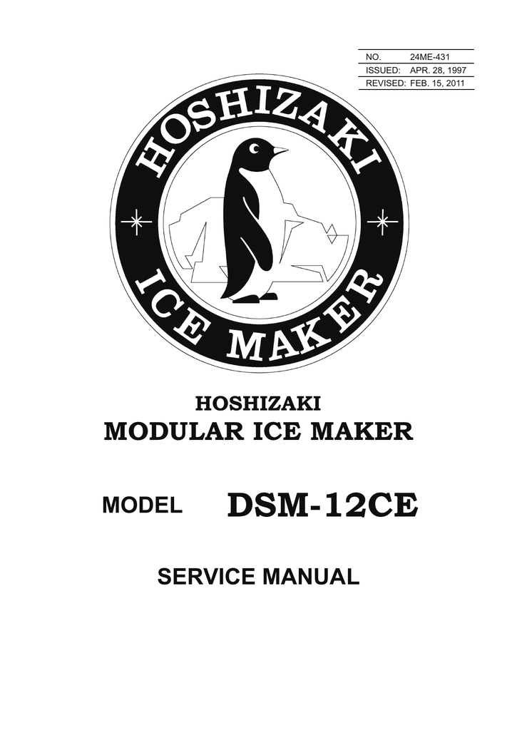 Hoshizaki DSM12CE Service manual Manualzz