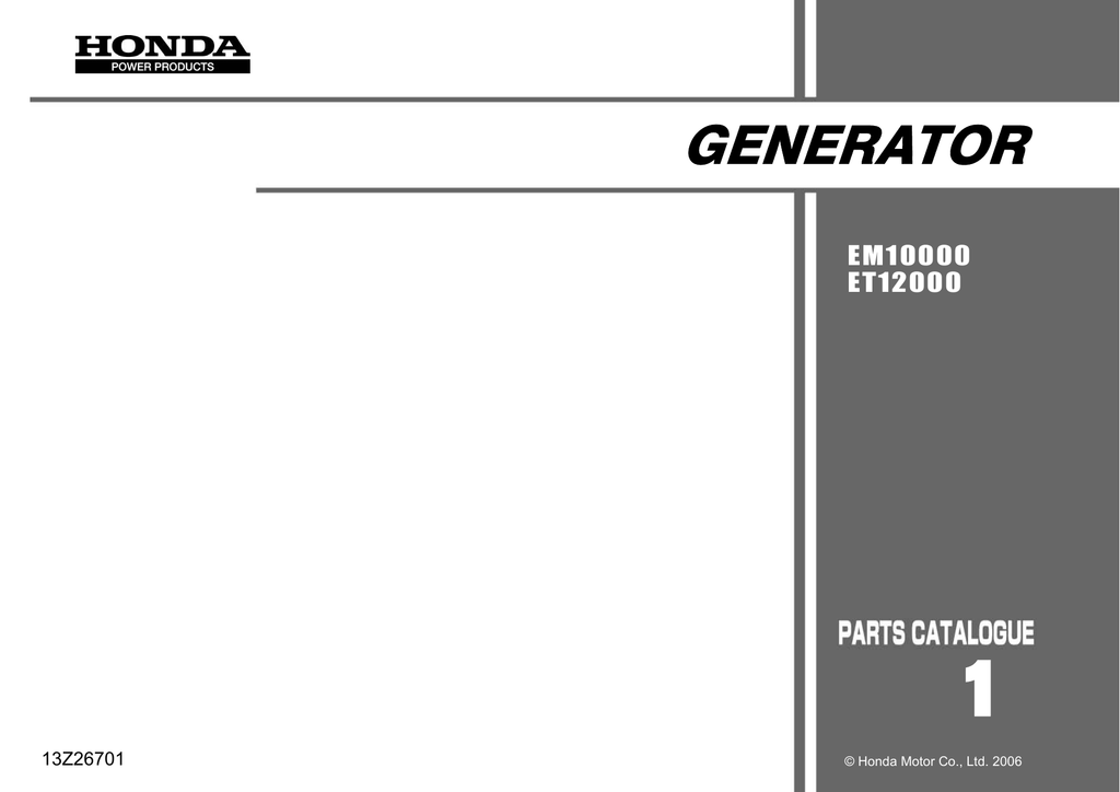 Part Catalogue - Honda Power Products Indonesia  Manualzz