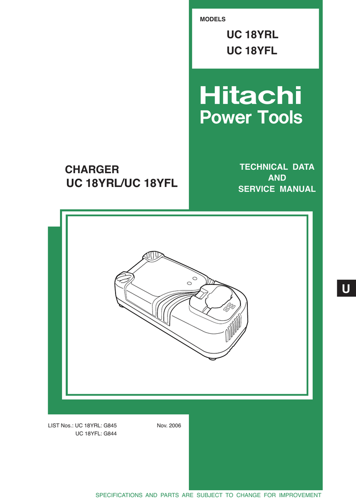 Hitachi UC 18YRL Technical Data And Service Manual | Manualzz