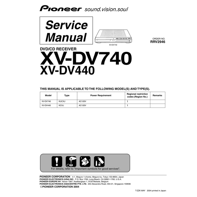 Xv Dv440 Manualzz