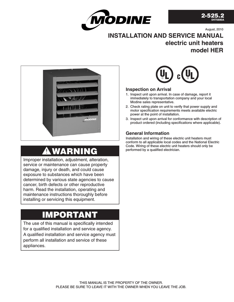 modine heater parts diagram