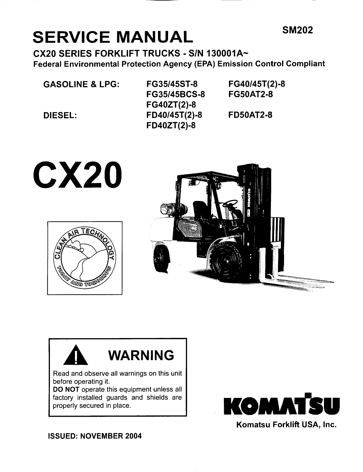 Service Manual Komatsu Forklift Usa Inc V3 1 Manualzz