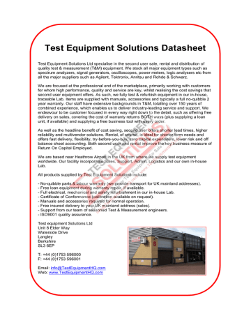 Keysight-Agilent E4438C Datasheet | Manualzz
