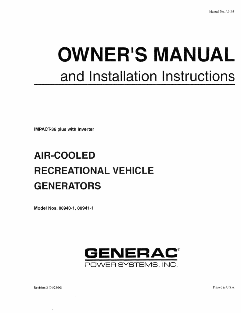 ... owner`s manual and installation instructions manualzz com Generac Qp 40 Fuel Filter Location #