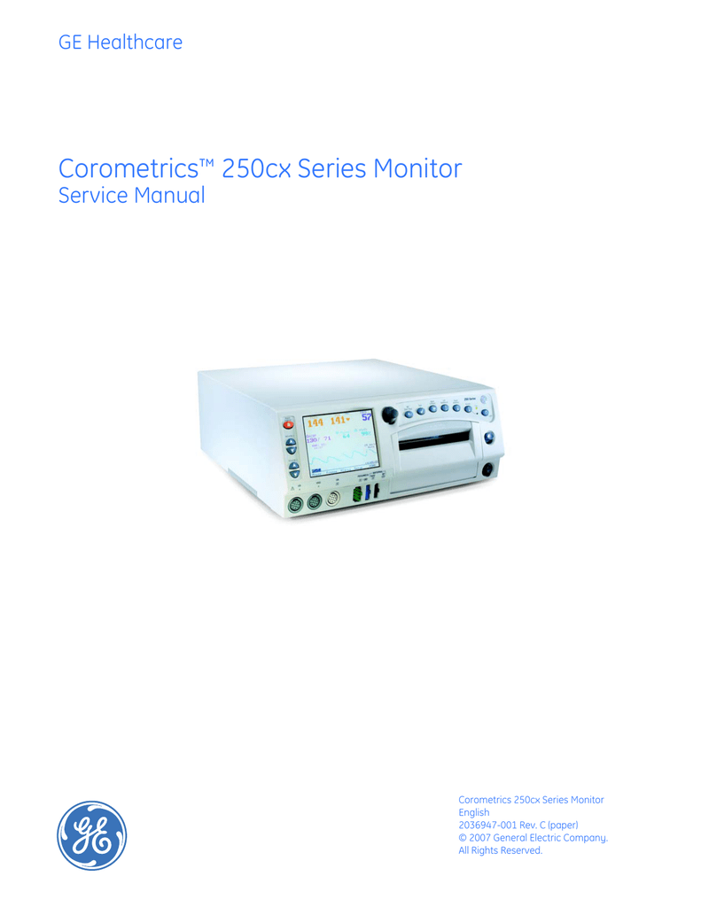 Corometrics 250cx Series Monitor Manualzz