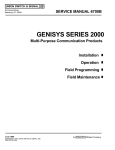 GENISYS Series 2000 Service Manual