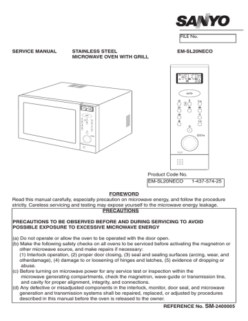 Sanyo EM-D9552NECO Service manual | Manualzz