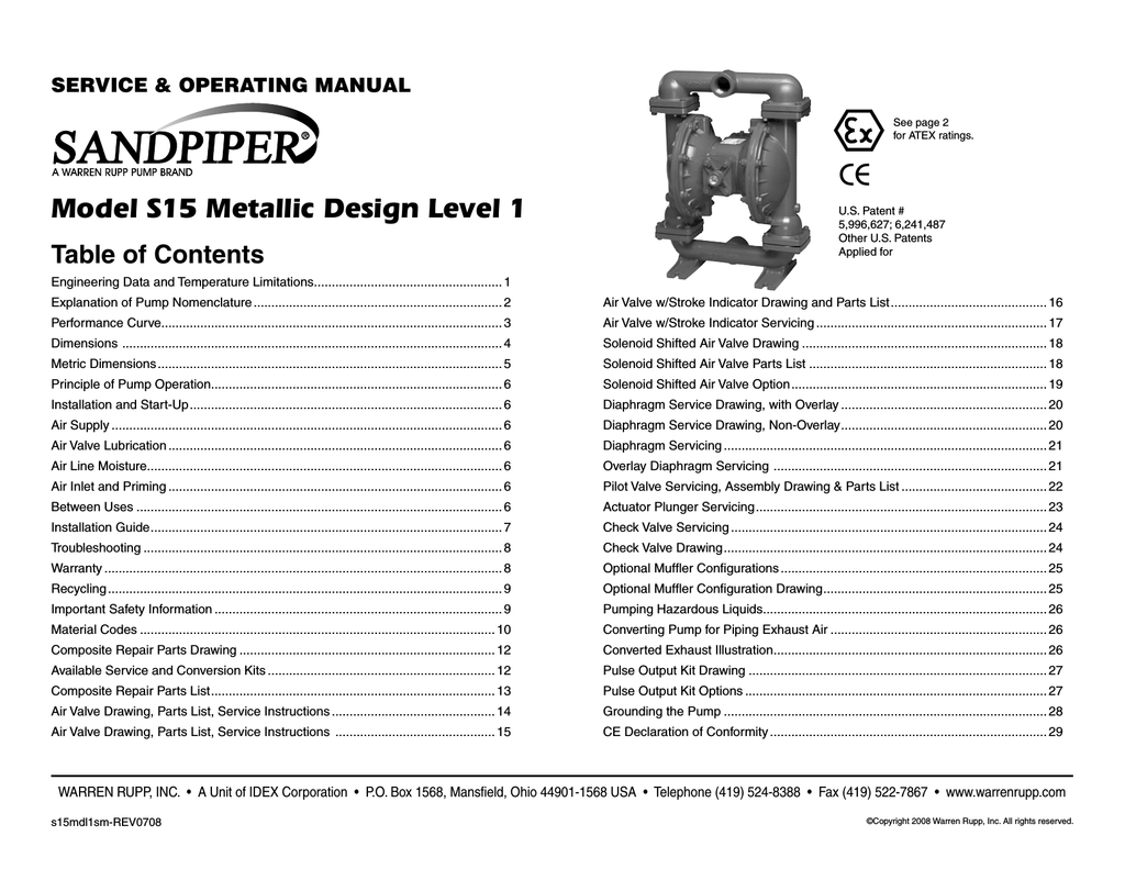 Sandpiper Chemical Resistance Chart