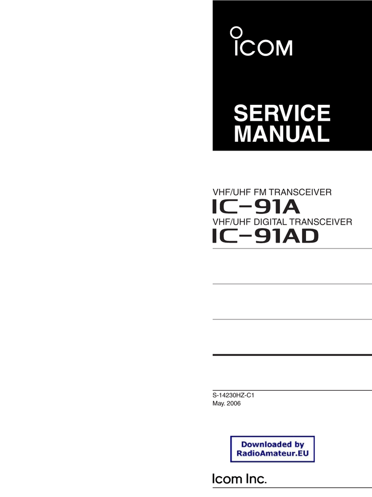 ICOM IC-E91 Service manual | Manualzz