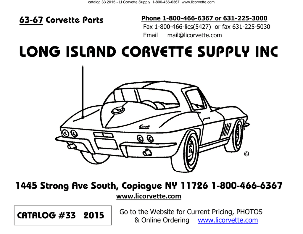 Catalog - Long Island Corvette Supply, Inc | Manualzz