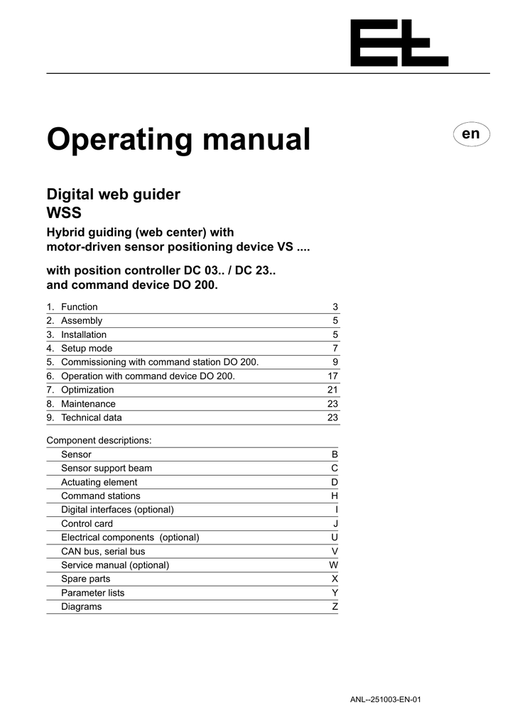 Operating manual | Manualzz