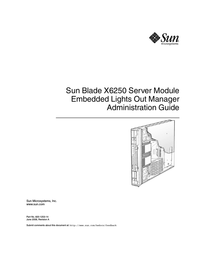 Sun Blade X6250 Server Module Embedded Lights Out Manager Manualzz