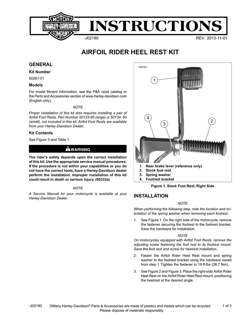 heel rest for harley davidson