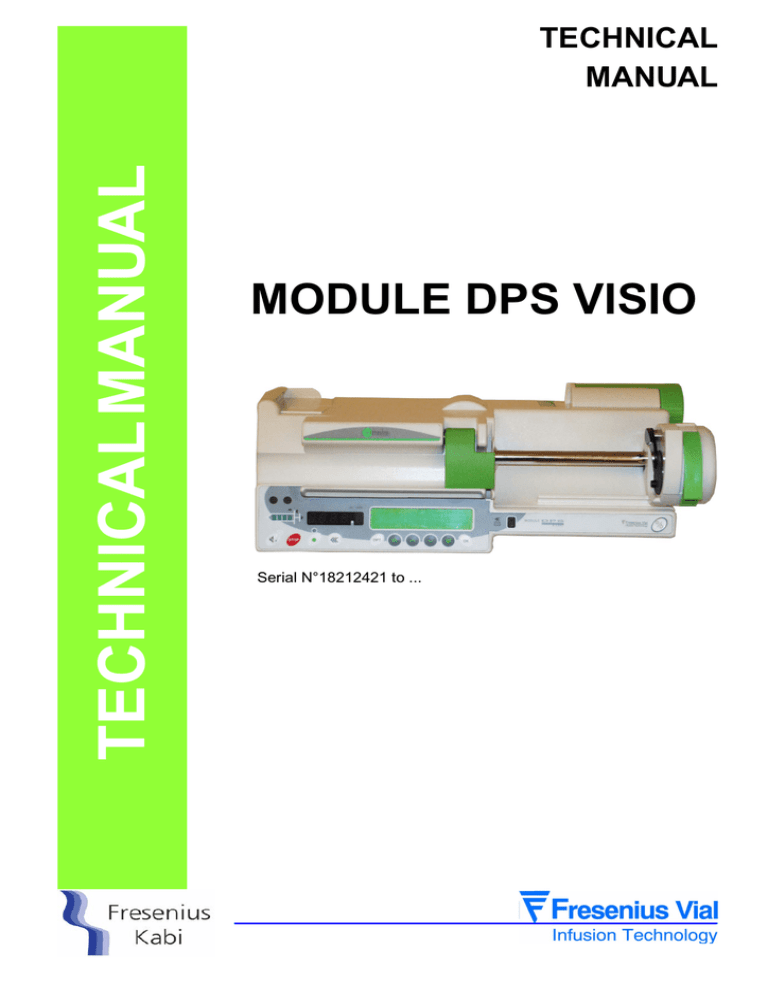 FRESENIUS DPS Visio Infusion Pump Service Manual Manualzz