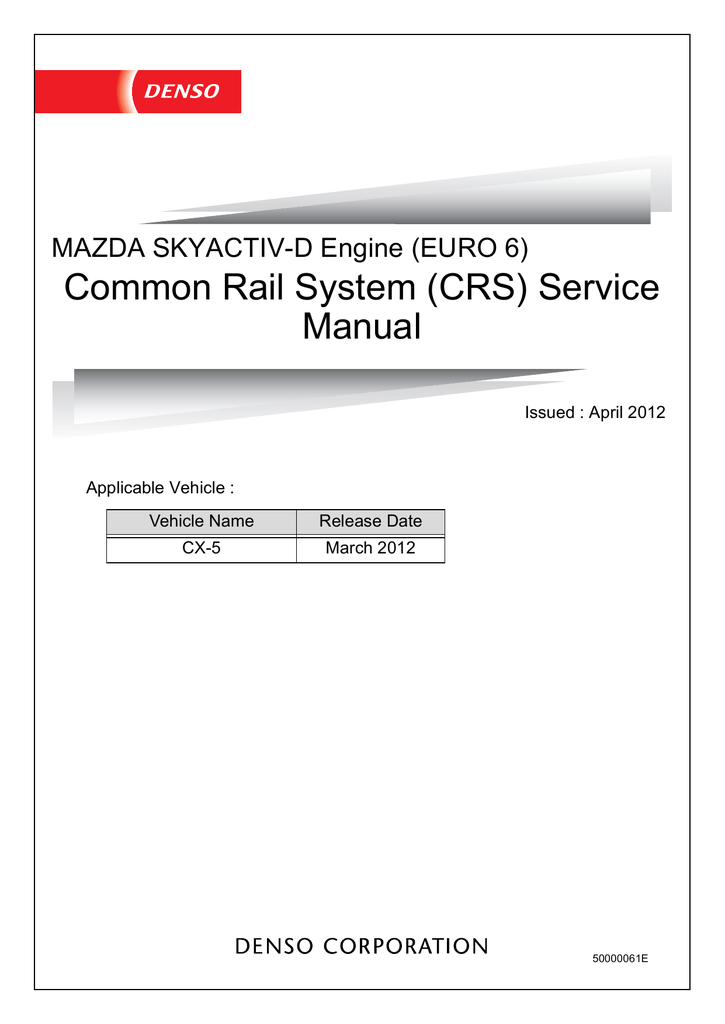 Common Rail System Crs Service Manual Service Manualzz