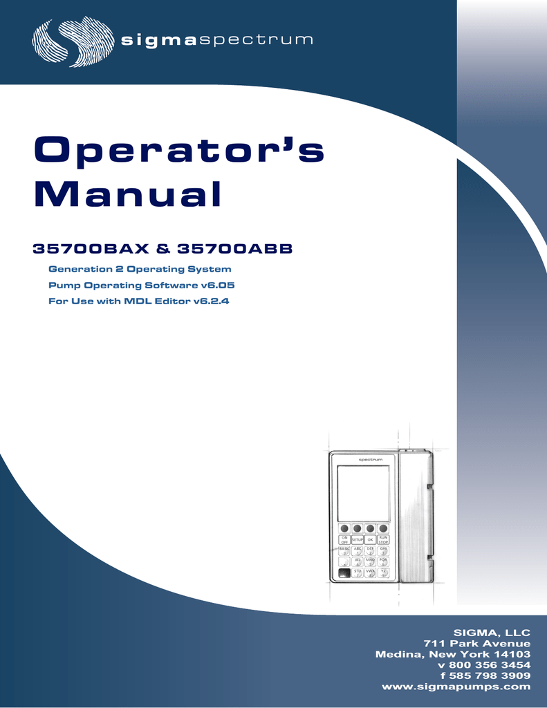 Baxter Sigma Spectrum Service Manual