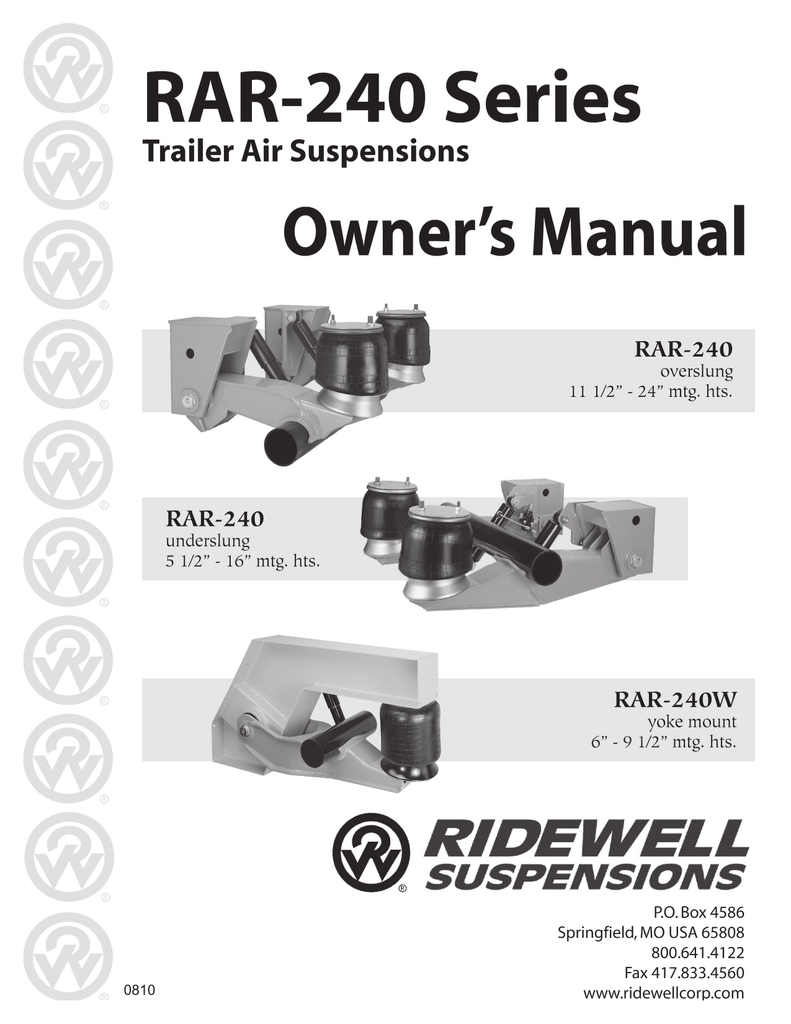 ridewell air suspension serial tags