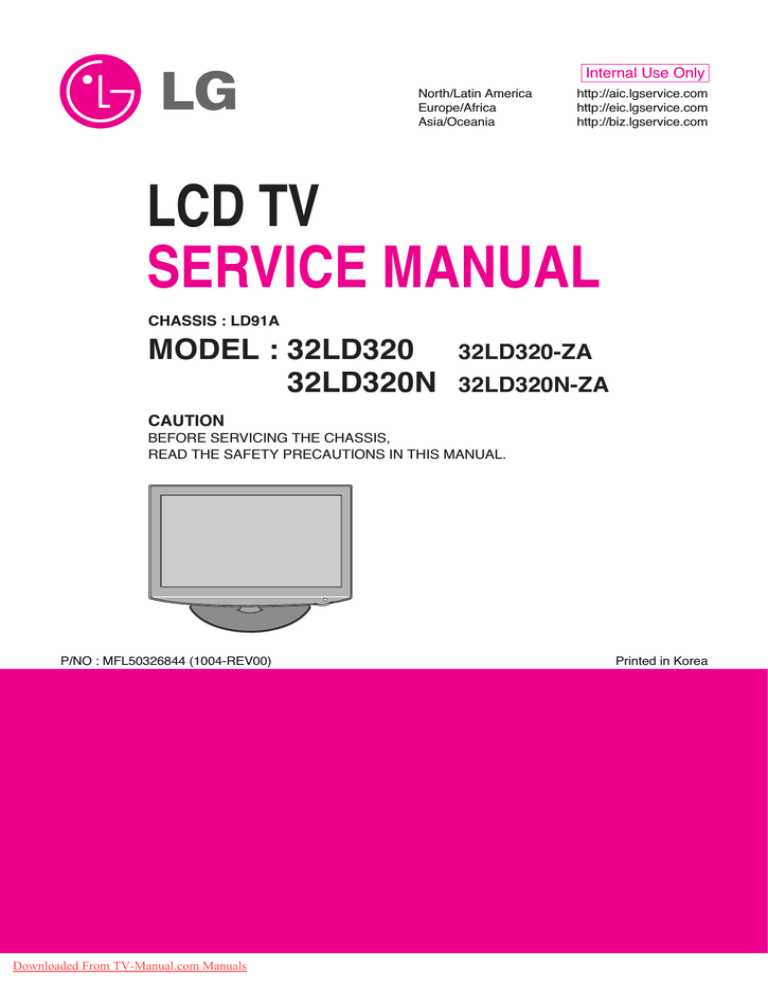 LG 26LH2000 Service Manual Tv User Guide Manual Operating | Manualzz
