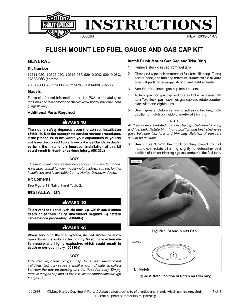 chrome flush mount fuel cap and gauge kit