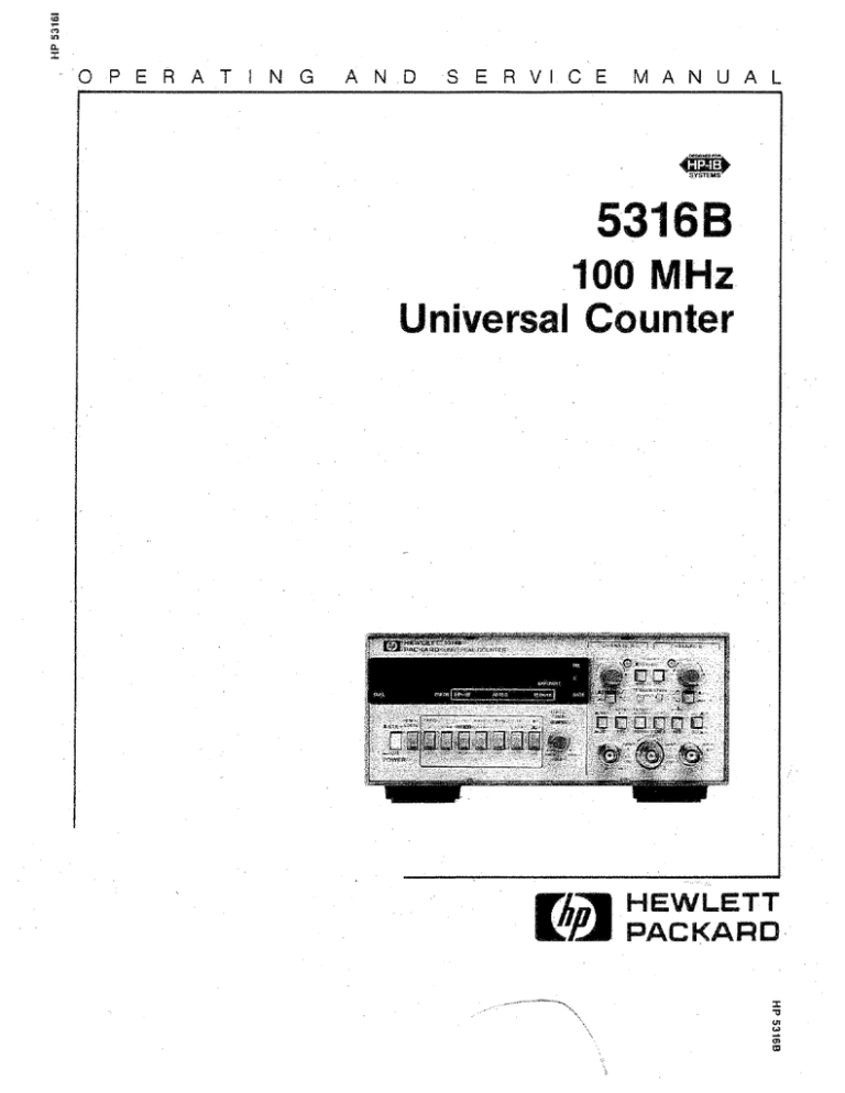 Hp 5316b Operation Only Manualzz