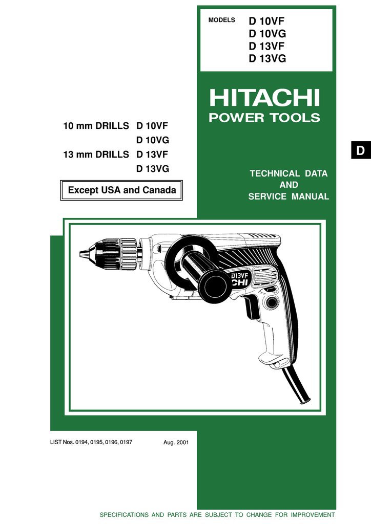 Hitachi POWER TOOLS Manualzz