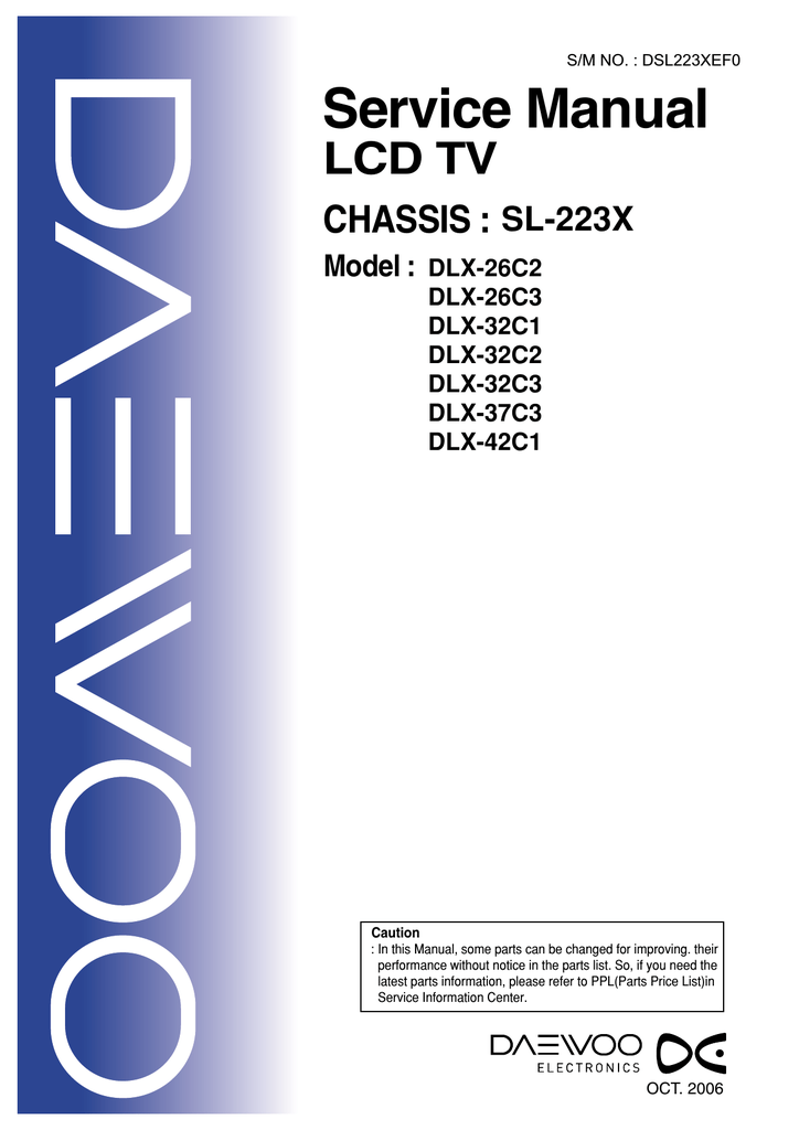 Service Manual - [Daewoo Electronics Service Information System | Manualzz