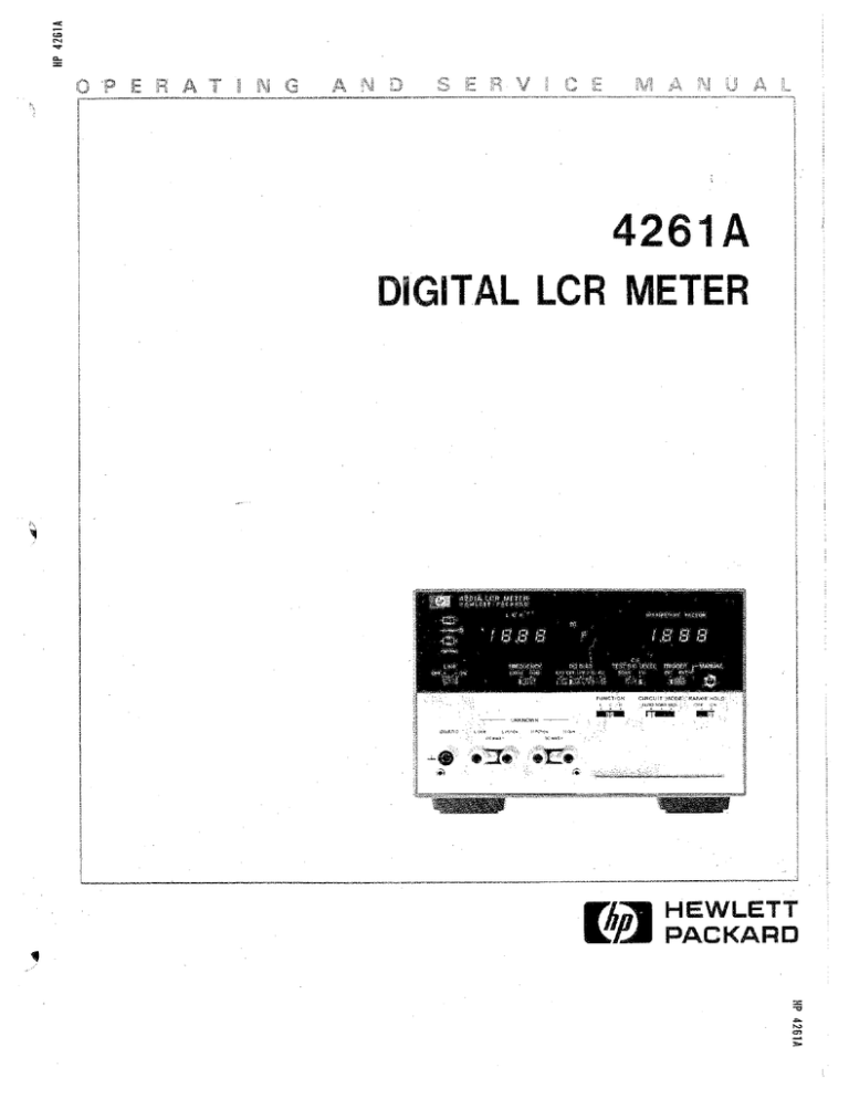 Hp 4261a Operation Only Manualzz