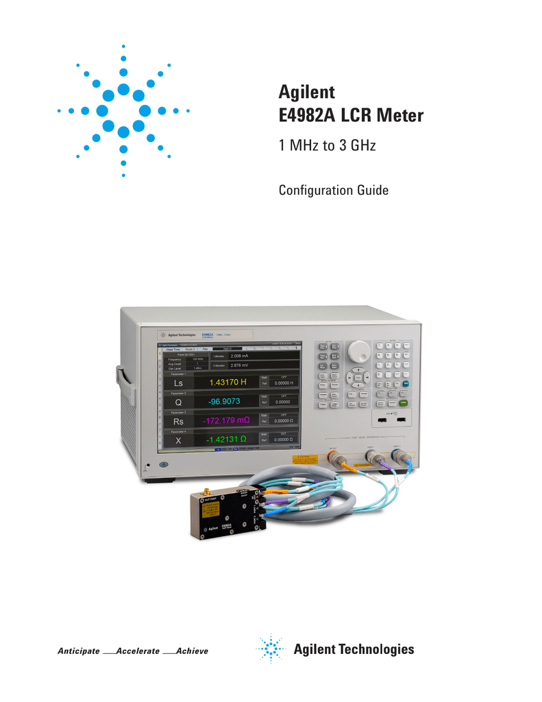 Agilent E4982A LCR Meter Manualzz