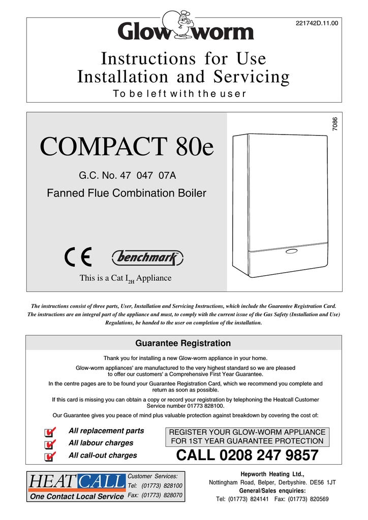 Glow Worm Compact 80e Instructions For Use Manual Manualzz